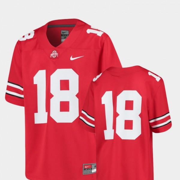 Ohio State Buckeyes #18 Youth(Kids) Replica College Football Jersey - Scarlet